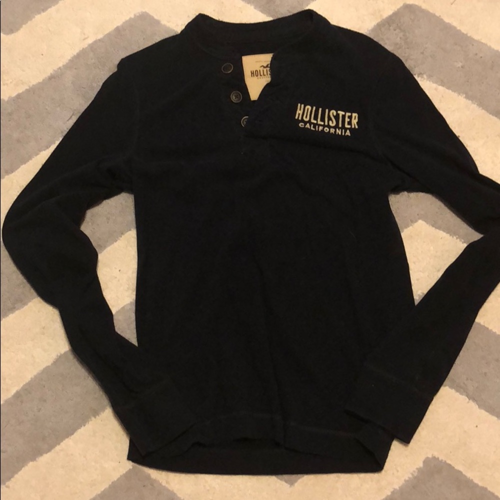 Blue Hollister Long Sleeve Polo